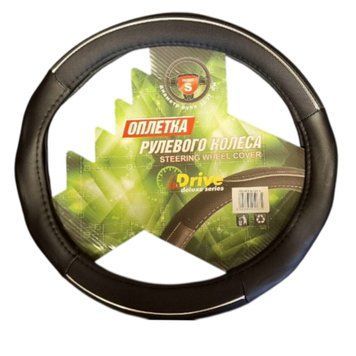 Чохол на колесо кермове штучний INDRIVE IDS-4009-BK/BK-XXXXL (black) 5069 фото