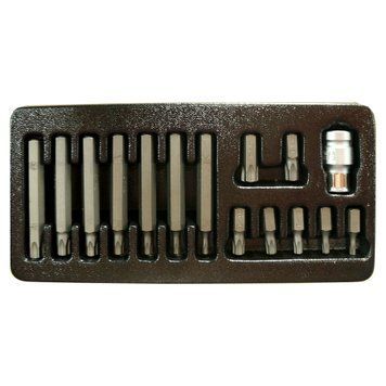 Набір біт 3/8" Torx з отвором T25-55 (30. 75 мм) з тримачем 1/2'' 15 предметів KingRoy 31564 7191 фото