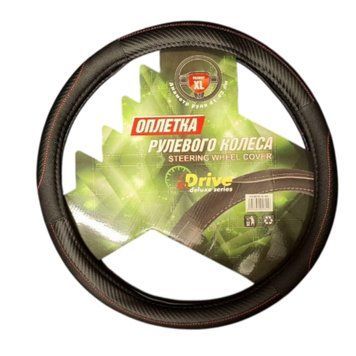 Чохол на колесо кермове штучний INDRIVE IDS-B009-BK-XL (XL=41-43 см, чорний) 5614 фото