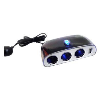 Прикурювач розгалужувач inDrive IDC-016 3-1+1 USB 12/24V 9285 фото